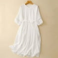 thumbnail image 2 of New Summer Arrivals SMihono Graduation Dresses 2025 Summer Women Crochet Half Sleeve V Neck Beach Flowy Dresses High Waisted Preppy Dress White XXL, 2 of 9