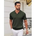 thumbnail image 2 of COOFANDY Mens Golf Polo Shirts Textured Collared Polo Short Sleeve V Neck Polo Shirts Lightweight Casual Collared Shirts, 2 of 6