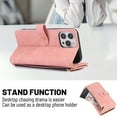 thumbnail image 6 of Jiahe Cover for iPhone 11 Pro, Mulit-Function Wallet Case,Flip Leather Zipper Card Holder Stand with Adjustable Shoulder Strap Full Body Protection Case Cover, pink, 6 of 7