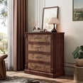 thumbnail image 5 of BouPower 4 Drawer Dresser for Bedroom,Tall Bedroom Dresser with Large Drawer & Metal Handles,Wooden Storage Organizer Cabinet Chest of Drawer for Closet,Living Room,Hallway, 5 of 7