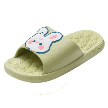 OJSFQUFP Sandals for Women Ladies Slippers Summer Household Cartoon Cute Rabbit Parentchild Cool Slippers Soft Sole Outdoor Shoes Shoes for Elderly Women Green 38