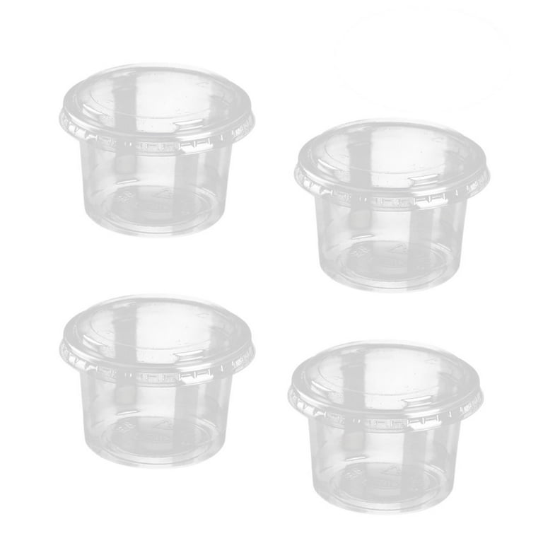 100Pcs Disposable Sauce Cups Small Sauce Container Plastic Jelly Cups  (Transparent)