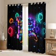 thumbnail image 2 of Homewish Colorful Alphabet P Kitchen Curtains,Gaming Pad Print Black Out Curtains Pack of 2 (42x63 Each),Red Green, 2 of 6