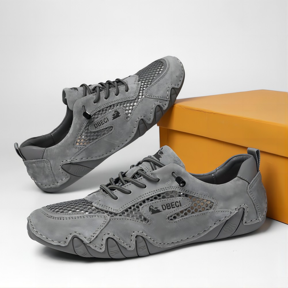 Men's Casual Outdoor Sneakers Breathable Comfort Waterproof for Hiking Mesh Non-Slip Summer Lightweight Classic Shoes Gray 12 US