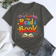 thumbnail image 5 of Tittly T Shirts for Women Graphic Tees World Book Day 2025 Costume It's A Good Day To Read A Book T Shirt Tshirts Shirts Tops for Women Trendy Dark Gray S, 5 of 5