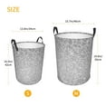 thumbnail image 3 of Sikiie Silver Mosaic Print Round Dirty Clothes Basket, Waterproof Standing Foldable Storage Basket, for Laundry Room, Bedroom, Bathroom Storage-Small, 3 of 6
