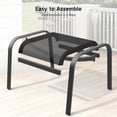 thumbnail image 5 of Dovov 2 Piece Outdoor Patio Ottoman, Portable Outdoor Foot Rest Stackable Ottoman Seat Footrest Metal Textilene Patio Footstools for Recliners, Black, 5 of 11