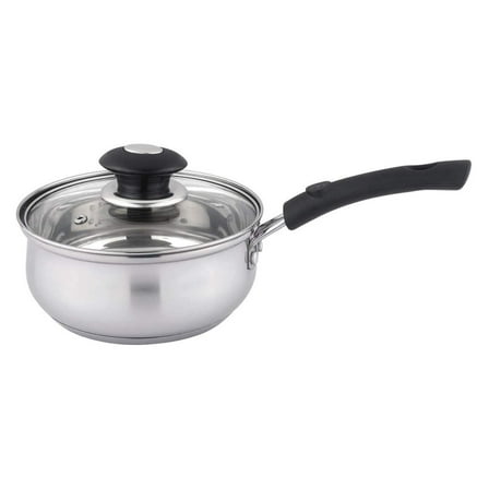 Stainless Steel 1.0 Quart Saucepan with Glass Lid for All Kitchen Use (1.0 Quart)