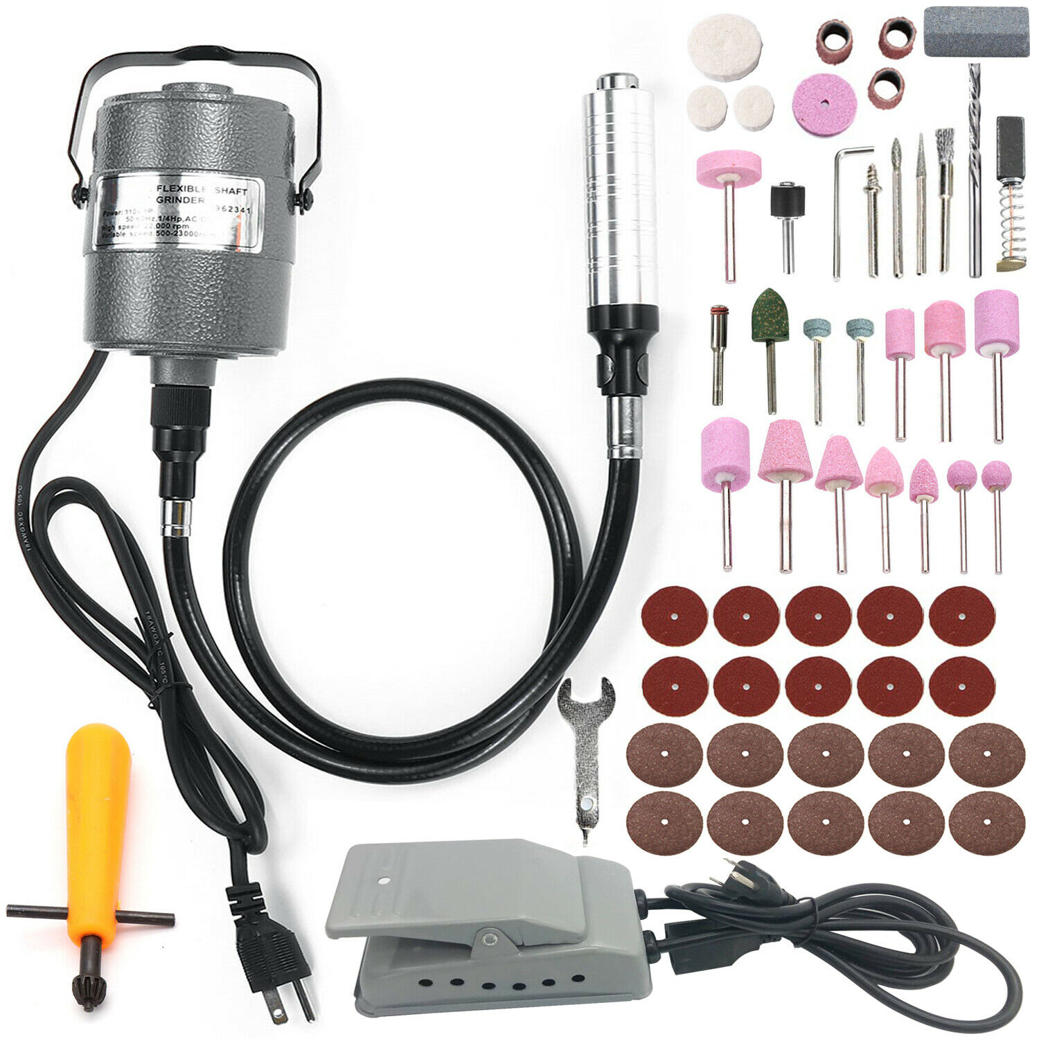 iMeshbean 4MM 110V 1/4"HP Electric Flex Shaft Hanging Grinder,23000 RPM Rotary Tool, 560W Power