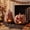 Brown, variant on 2-Pack Halloween Terracotta Pumpkin Decoration, Resin Handmade Clay Jack-O-Lantern Tealight Holder, Rustic Farmhouse Fall Tabletop Ornament Fall Decor Halloween Decoration, Black