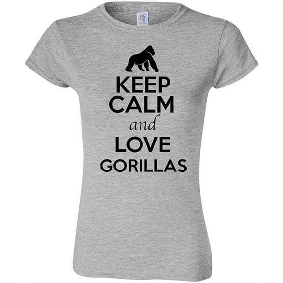 Junior Keep Calm And Love Gorillas Monkey Animal Lover T-Shirt Tee
