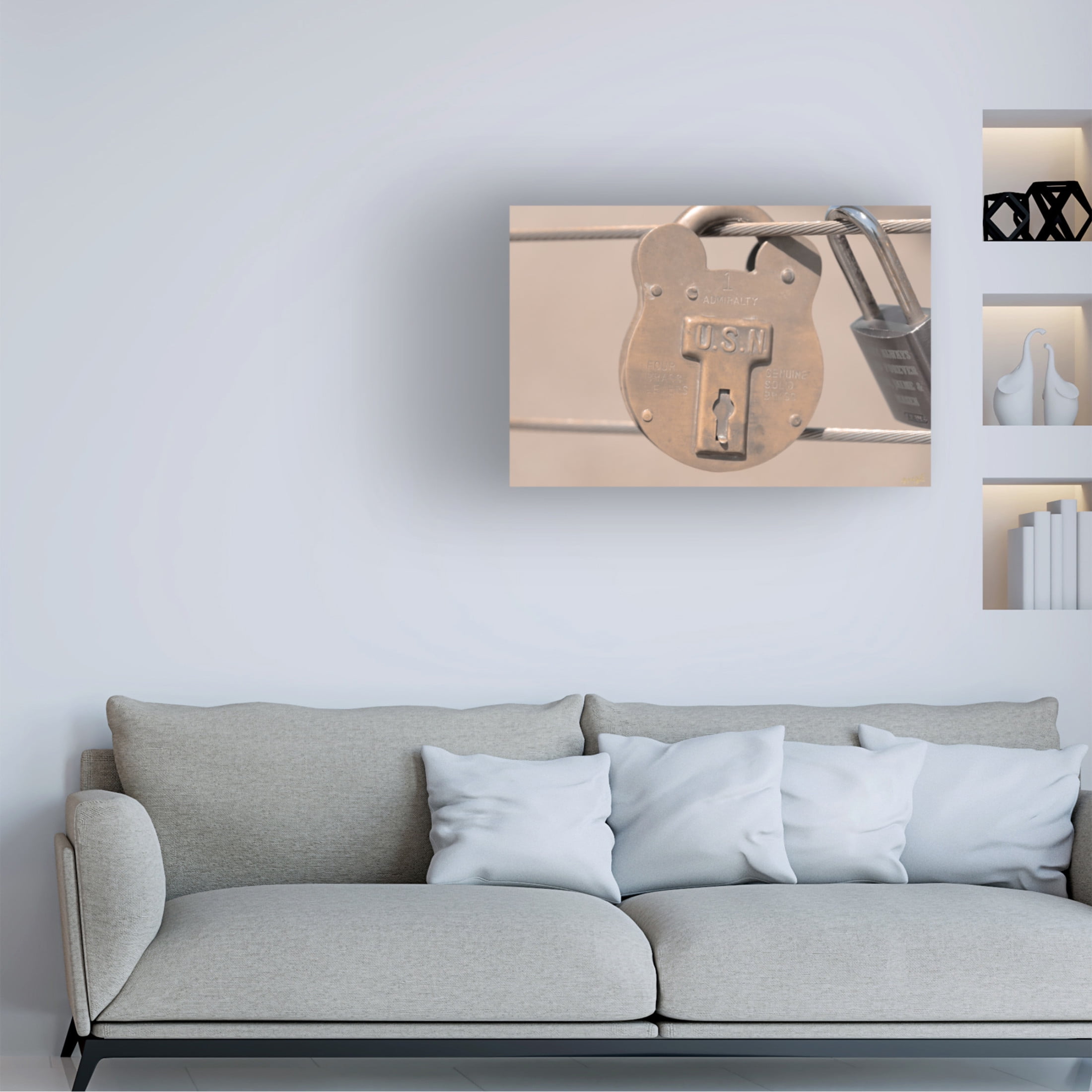 Canvas Wall Art - Life BeautifuLEE 'Lock from the Past' Wall Art for Living Room, Bedroom, or Office Décor by Trademark Fine Art - 19 x 12 Inches
