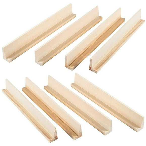 8Pcs Wooden Domino Trays Mexican Train Racks Holders Rummy Tiles Wood Holder