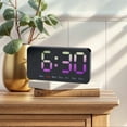 thumbnail image 2 of Unique Bargains Digital Dual Alarm Clock Dimmable Wall Clocks Pink, 2 of 6