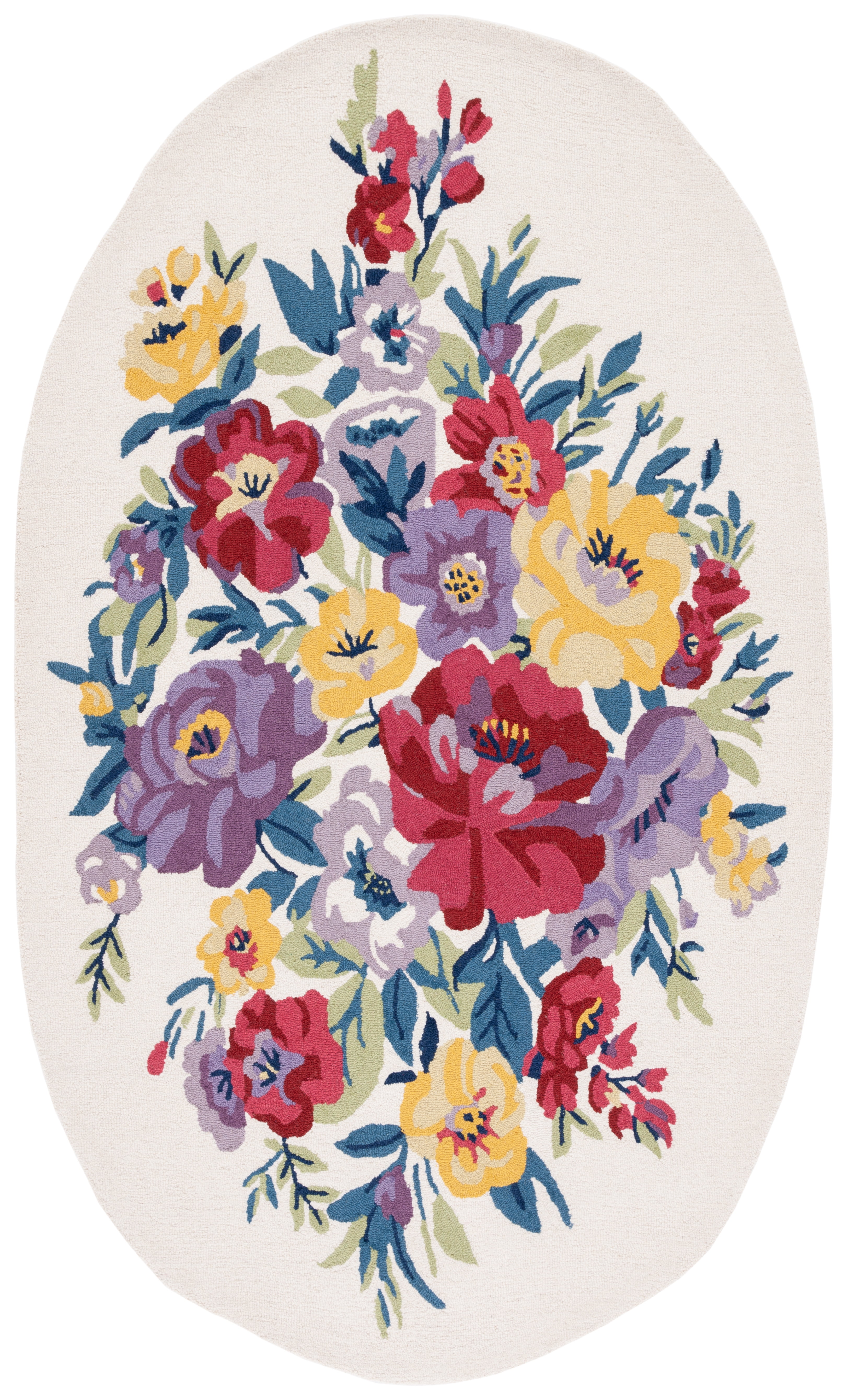 Safavieh Chelsea Ainsley Floral Area Rug, Ivory/Rose, 4' x 6' Oval