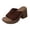 Brown, variant on Rokment Women's Platform High Heels Dress Sandals 2026 Summer Trendy Casual Stretchy Mesh Open Square Toe Chunky Block Heeled Slip on Slides Dressy Slippers for Ladies Beige Size 6