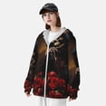 thumbnail image 4 of Picia Elegant Rose Skull Women's Men's UPF 50+ Sun Protection Hoodie Shirt Long Sleeve SPF Fishing Outdoor UV Hiking Lightweight Shirts-3X-Large, 4 of 9