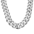 thumbnail image 1 of Plastic Chain Necklace, 35 Inch Hip Hop Rapper Chunky Chain Fake Thick Gold Chains Jewelry Party Costume Necklace Accessory for Men Women (Silver), 1 of 6