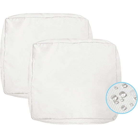 Waterproof Outdoor Patio Chair Cushion Covers Set of 2 White 22 in x 20 in
