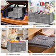 thumbnail image 2 of Cajas de Almacenamiento,3pcs Cajones Organizadores con tapa y asas,Closet Organizador de Ropa de Tela Plegables con Tapas,Cestas de Lino Cubo para Dormitorio,Oficina para ropa,juguetes,libros(gris), 2 of 7