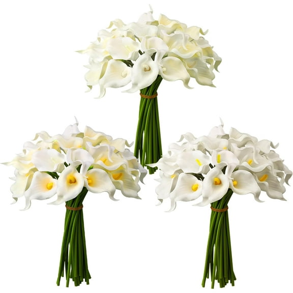 10 pcs 13.4" Artificial Calla Lily Flower Real Touch Latex Flowers Artificial Flowers for DIY Wedding Bridal Bouquet Mother's Day Party Kitchen Home Decor, 3 Styles