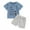 Blue, variant on Toddler Baby Boys 2 Piece Outfits Letter Print Short Sleeve T-Shirt Elastic Shorts for Summer Clothes Set