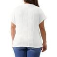 thumbnail image 4 of DARING DIVA Women's Plus Short Sleeve Textured Top 1X White, 4 of 6