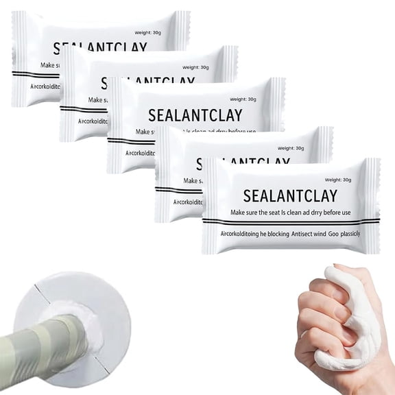 5-Pack Sealant Mastic, 2026 Upgraded Moldable Sealant Clay, Quick Repair Putty for Drain Pipe Connection, Wall Holes and Air Conditioning Hole Sealing
