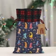 thumbnail image 5 of Rocae Cartoon Dinosaur Print Christmas Drawstring Linen Gift Bag with Drawstrings Treat Bag Goody Present Bags for Christmas Party Favor, 5 of 8