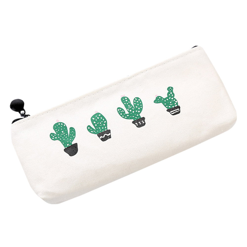 Cute Pencil Pouch,Yezijin Travel Cactus School Student Animal Wash Organizer Storage Cartoon Pencil Case Students for Middle High School Office College Girl Adult Large Storage 