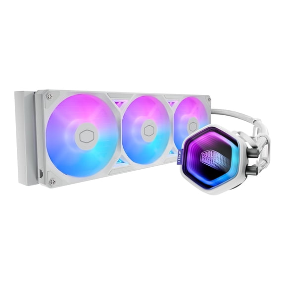 Cooler Master MLX-D36M-A25SZ-LW Atmos II 360 LCD Panel CPU Liquid Cooler, aRGB AMD AM5|4, Intel i9 LGA 1851|1700 - White