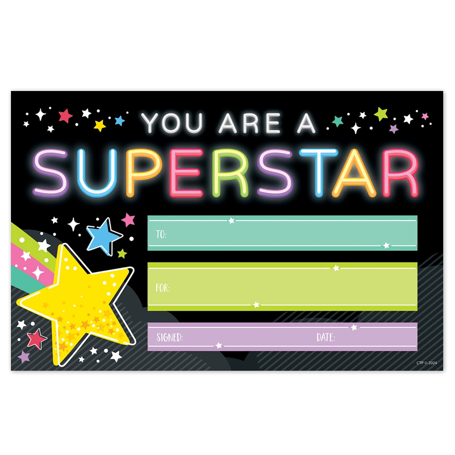 Creative Teaching Press Star Bright Superstar Awards, 30 Per Pack, 6 Packs