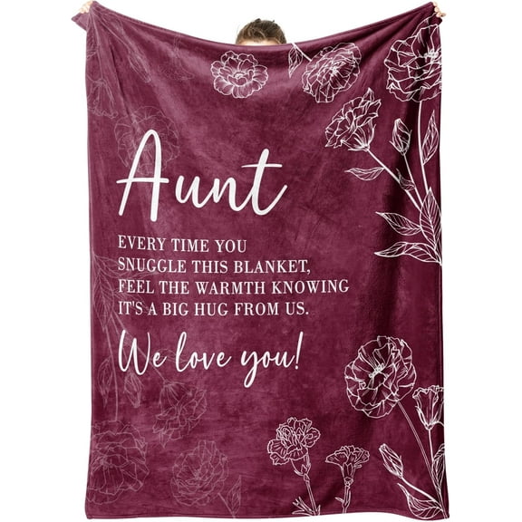 Aunt Gifts Blanket, Gifts for Aunt from Niece Nephew, Aunt Birthday Gifts, Auntie Gift Ideas for Mothers Day Christmas, Super Soft Flannel Throw Blanket for Aunt