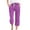 Purple, variant on Sakmal Summer Pants for Women 2024 Cropped Brown Palazzo with Pockets Striped Knot Ladies Trousers for Summer