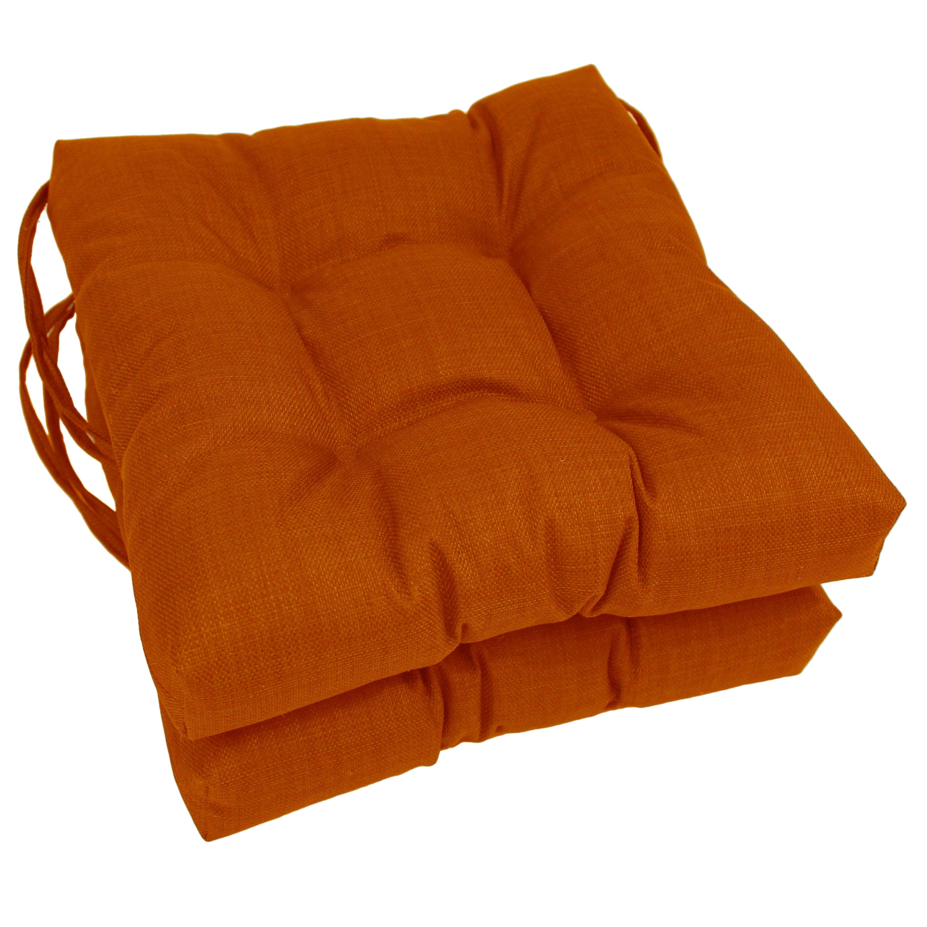 Blazing Needles 16-inch Spun Polyester Solid Outdoor Square Tufted Chair Cushion