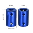 thumbnail image 3 of 6.35mm to 10mm Bore Rigid Coupling 25mm Length 16mm Diameter Aluminum Alloy Shaft Couplers Connector Light Blue 4pcs, 3 of 3