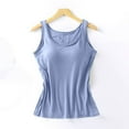 thumbnail image 2 of Women's Seamless Camisole Tank Top with Soft Chest Pad, Wire-Free Summer Essential for Comfortable Layering,Blue 2XL, 2 of 5