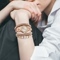 thumbnail image 3 of CASAFUN Women's Bohemia Bracelet Watch, Multilayer Leather Wrap Watch, Bling Rhinestone Quartz Dress Watches for Women, 3 of 6