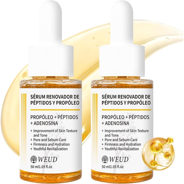 WEUD Serum Coreano Original, Serum Facial con Péptidos Propóleo, Reafirman, Cuid Antiedad y Reparr, Luminosidad y Piel Radiante, Fórmula Hipoalergénica para Todo Tipo de Piel (100ML)