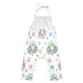 thumbnail image 3 of Girls' Jumpsuits Rompers Summer Casual Sleeveless Rompers With Pockets Spaghetti Strap Romper Cute Mermaid Pattern 2T, 3 of 7