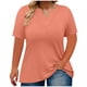 thumbnail image 1 of Camisetas Casuales de Mujer Cuello en V Color Sólido Camiseta de Gran Tamaño Poliéster Ligero, Blusa Suelta para Verano Primavera Diaria, 1 of 5