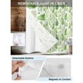 thumbnail image 5 of No Hook Shower Curtain with Snap-in Liner, Spring Leaves Waterproof Fabric Bathroom Curtains, Pastoral Garden Botanical Watercolor Bath Curtains & Mesh Top Window 66"x72", 5 of 9