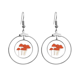 thumbnail image 1 of De dibujos animados patron Mushroom linea ilustrar Los pendientes cuelgan del aro de la joyería del círculo de la gota Unbranded M, 1 of 3