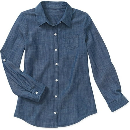 Faded Glory Fg Woven Chambray Top