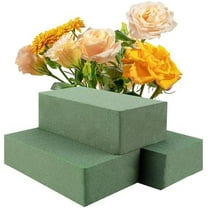 3PCs Floral Foam Blocks Wet Dry Flower Foam Plant Foam for Fresh and Artificial Flower Arrangements Oasis Floral Foam for Wedding, Birthdays, Home Decorations(5.5" L X 3.1" W X 1.7" H)$$Art & Craft