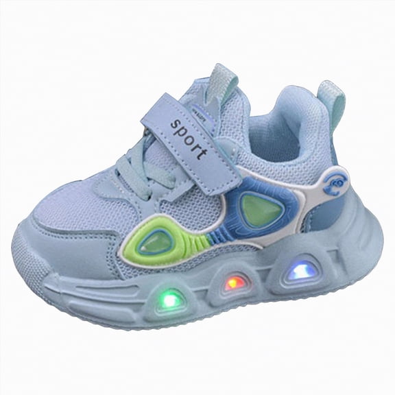 Yindaity Light Up Toddler Shoes Kids Light Up Shoes Flashing LED Sneakers Luminous Dancing Shoe for Boys and Girls Child Unisex(Light Blue,Size4.5)