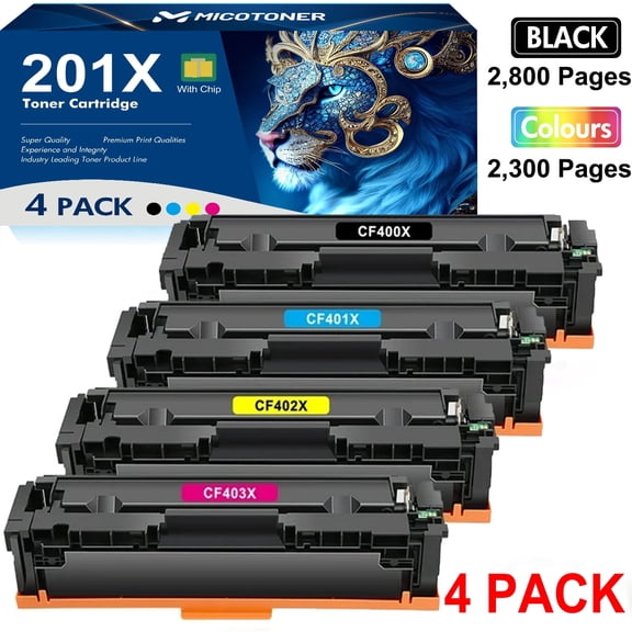 201X 201A Toner Cartridge High Yield Compatible for HP 201X CF400X CF400A Color LaserJet Pro MFP M277dw M252dw CF401X CF402X CF403X M277c6 M252 M277 Printer (Black Cyan Yellow Magenta, 4 Pack)