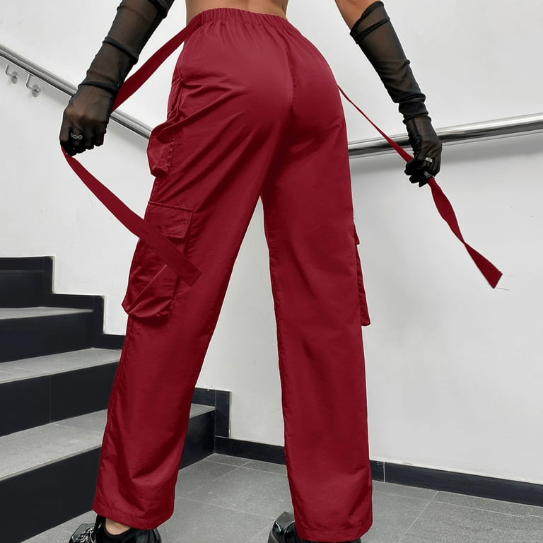 Mrat Black Work Pants Women Full Length Pants Ladies Street Style Fashion  Design Sense Multi Pocket Overalls Low Waist Sports Pants Pants For Female