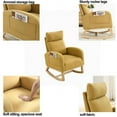 thumbnail image 6 of Upholstered Rocking Chair, Modern Accent Rocker Armchair with Side Pocket and Solid Wood Base,Leisure Single Sofa Chair for Bedroom, Apartment, Office,Yellow, 6 of 7
