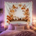 thumbnail image 2 of Cream Mushrooms with Branch Arch and Fairy Lights, Cozy Rustic for Nature Lovers, Woodland Autumn Decor Thanksgiving Gift Tapestry Wall Hanging for Bedroom and Living Room, 2 of 7